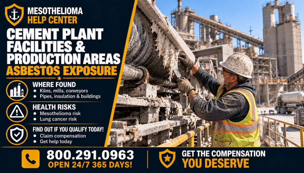 Cement Plant Facilities & Production Areas Asbestos Exposure - Mesothelioma