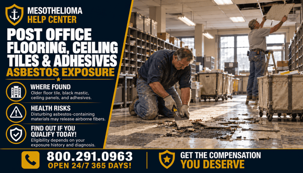 Post Office Flooring, Ceiling Tiles & Adhesives Asbestos Exposure - Mesothelioma